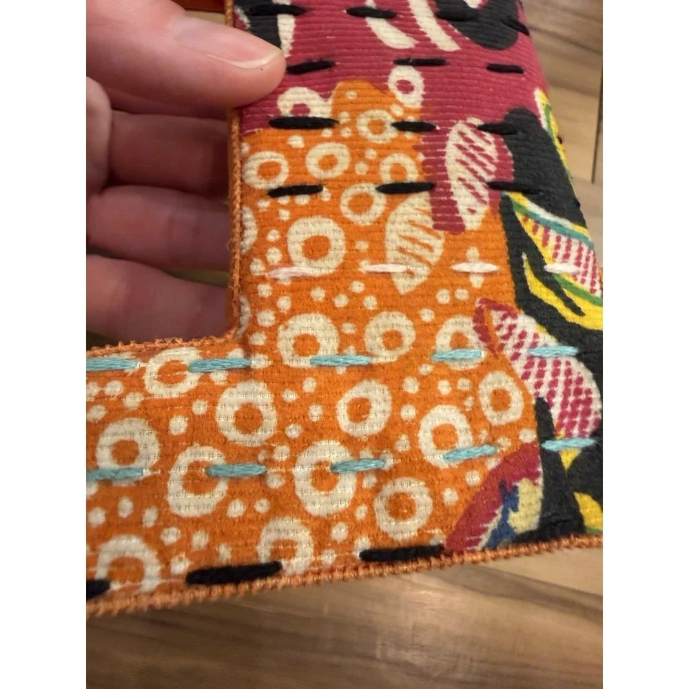 Anthropologie Monogram Letter i Wall Decor Nursery Initial Fabric Boho Corduroy